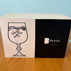 Gold Floral Crystal Vase
12 glasses (2 sets of 6)
Vintage 1983